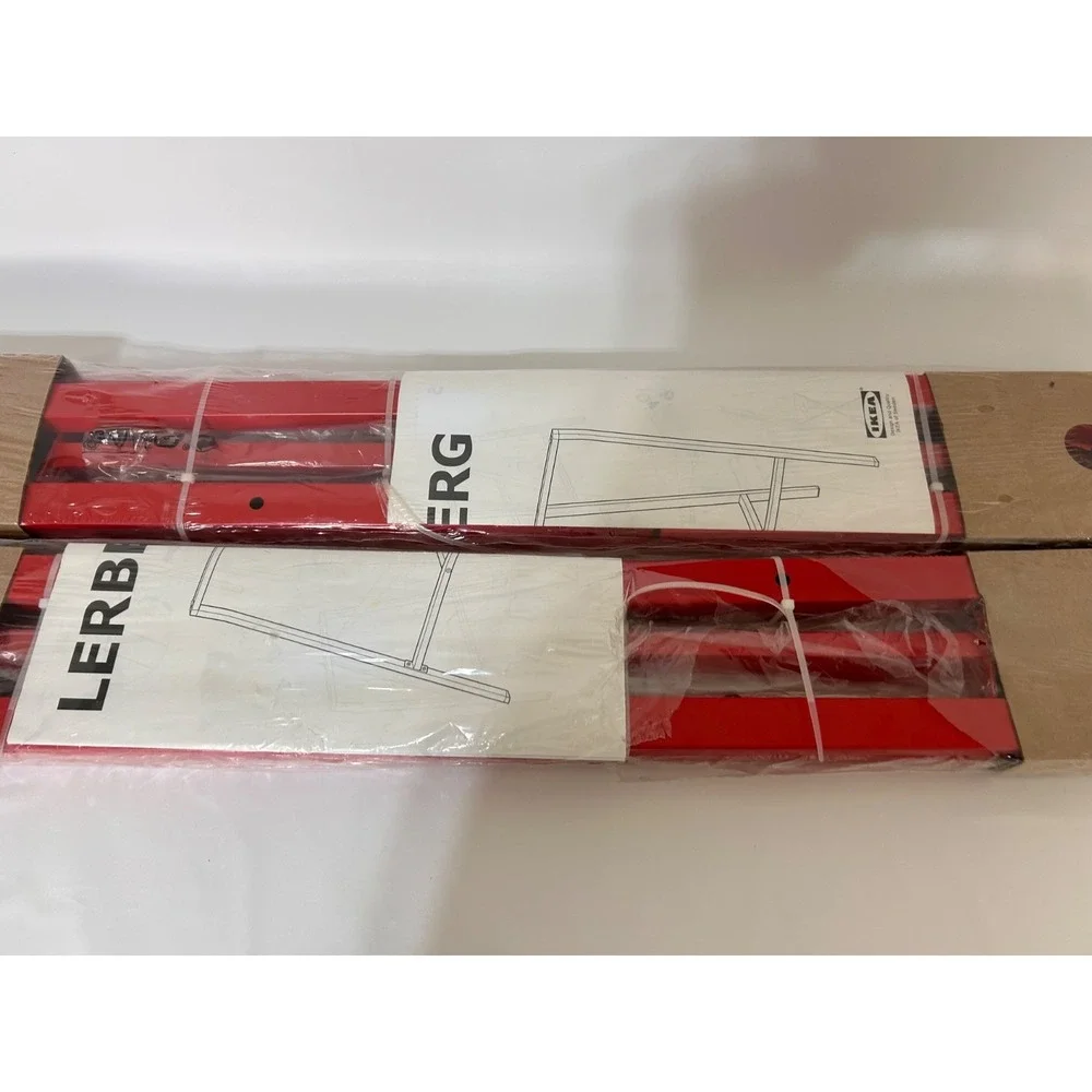 Set of 2‎ IKEA LERBERG Trestle Hilver Table Legs Only Red Steel 504.736.38